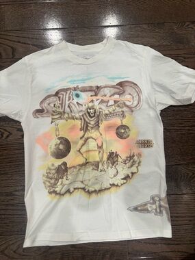 Travis Scott Cream Tour Tee with Multicolor Graphic